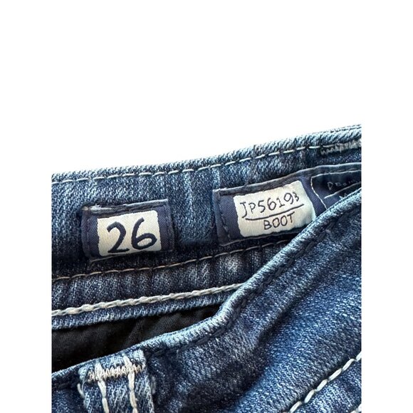 Miss Me Bootcut Womens Jeans Size 26 Embellished Pockets Medium Wash Denim Blue - Picture 4 of 8